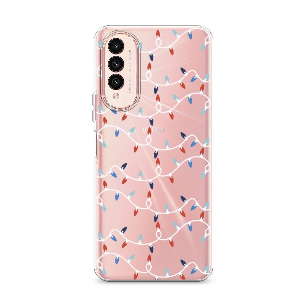 

Чехол на Wiko T50 "Разноцветная гирлянда", Белый;красный;синий, 3400350-5