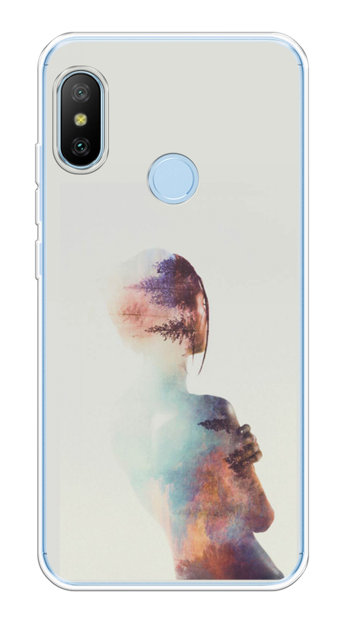 

Чехол на Xiaomi Redmi 6 Pro/6 Plus/Mi A2 Lite "Девушка-лес", Розовый;голубой;серый, 33950-1