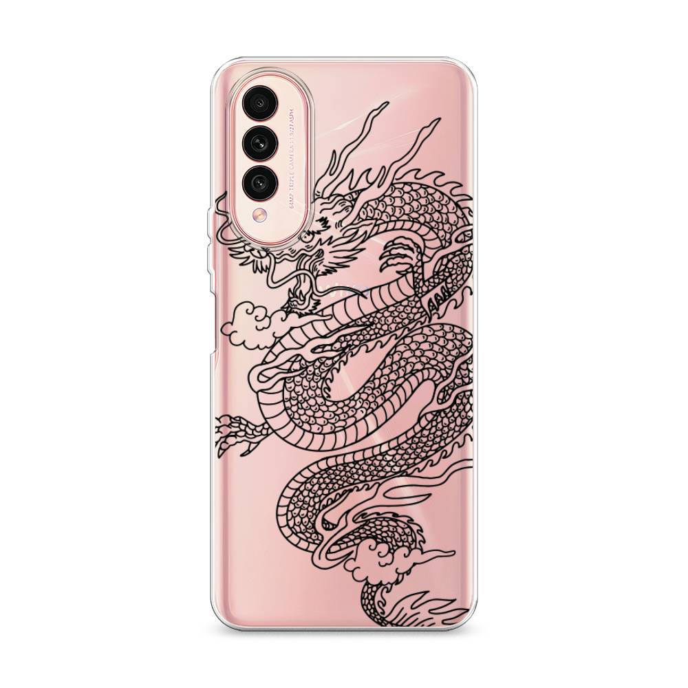 

Чехол на Wiko T50 "Большой китайский дракон", Черный;серый, 3400350-1