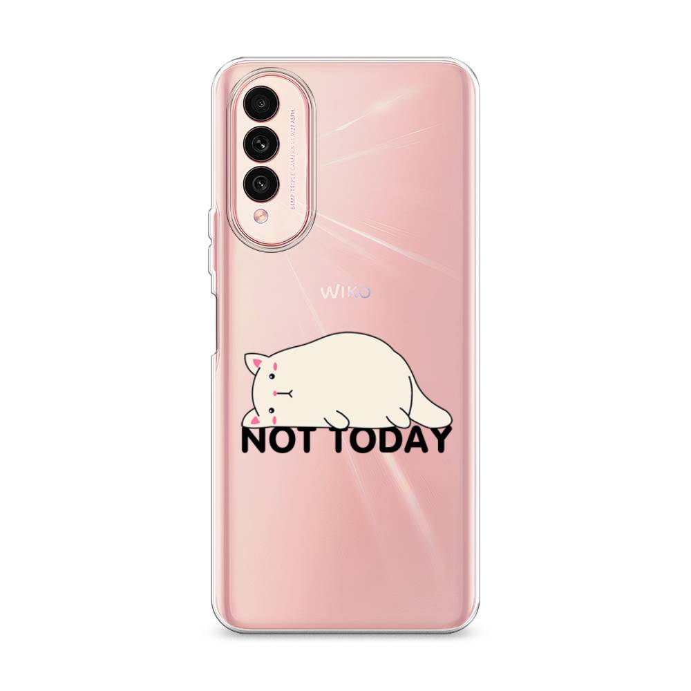 

Чехол на Wiko T50 "Cat not today", Белый;розовый;черный, 3400350-1