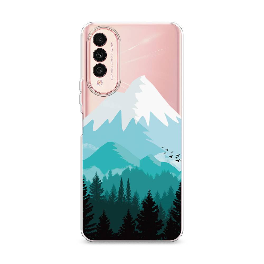 

Чехол на Wiko T50 "Синяя снежная гора", Белый;голубой, 3400350-2
