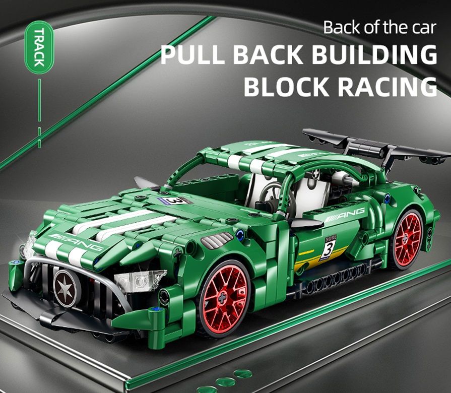 

Конструктор Техник Зеленая гоночная машина модель racing спорткар 456 деталей