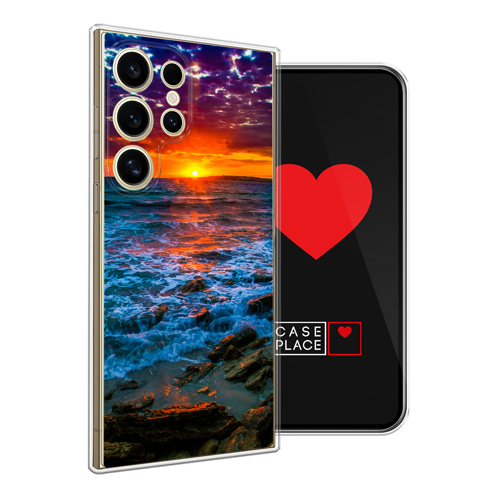 

Чехол на Samsung Galaxy S24 Ultra "Закат 1", Оранжевый;синий, 2109250-1