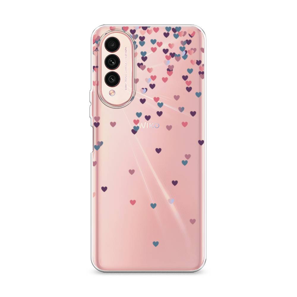 

Чехол на Wiko T50 "Посыпка сердечки", Розовый;фиолетовый, 3400350-3