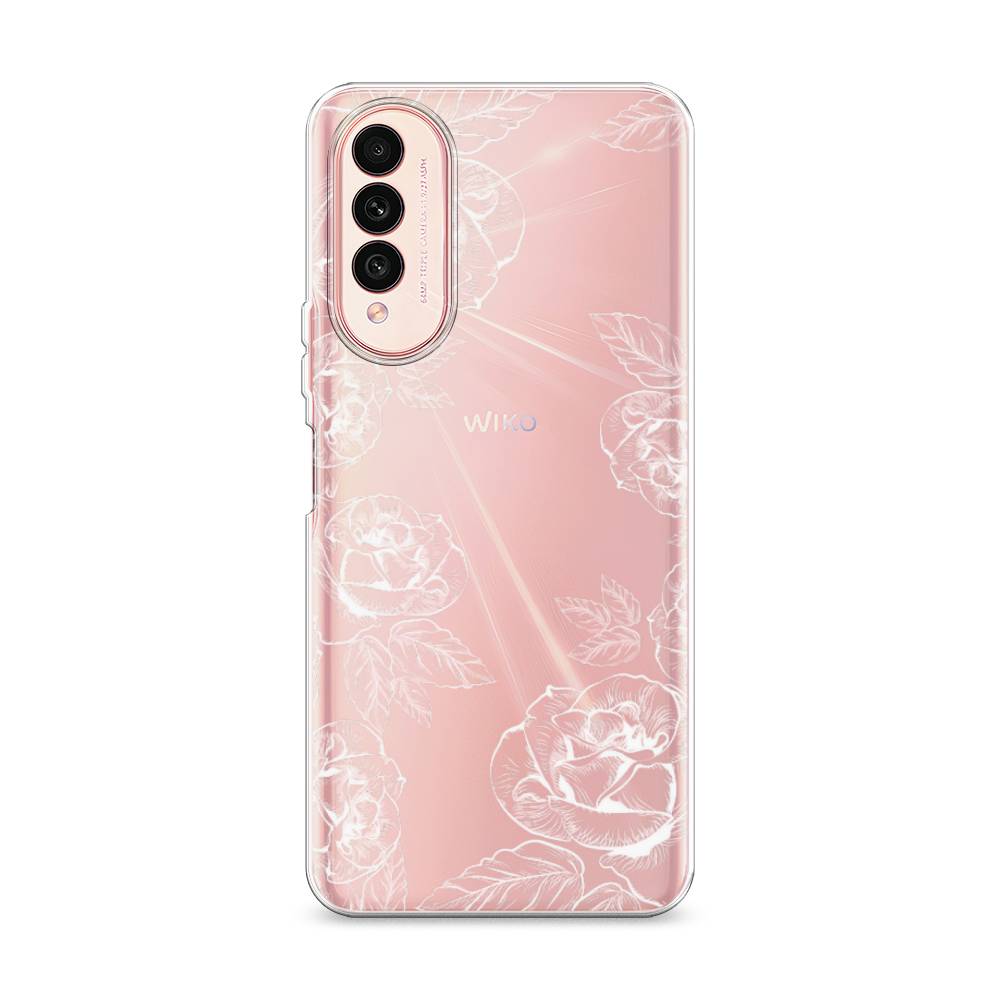 

Чехол на Wiko T50 "Розы графика", Черный;серый, 3400350-2