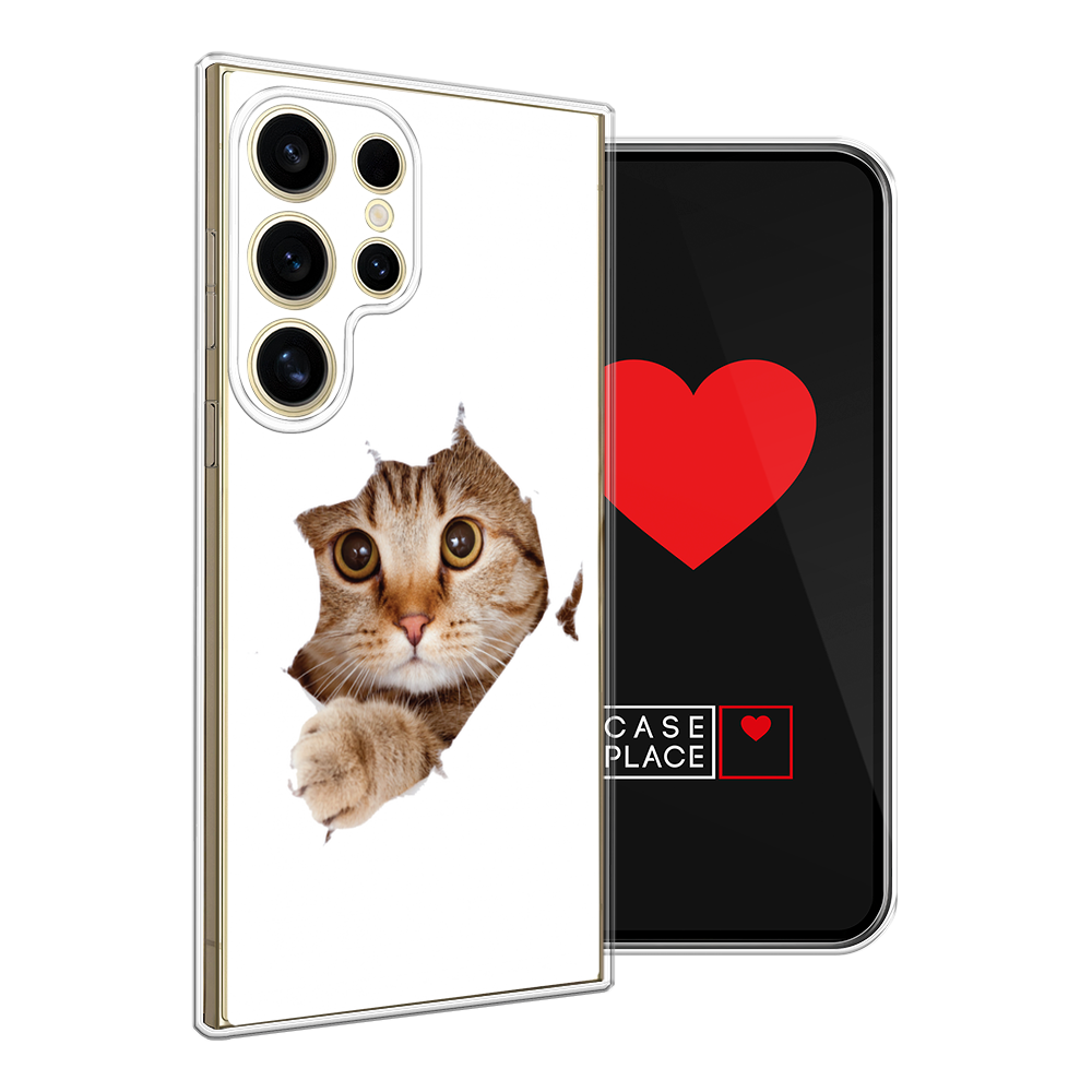 

Чехол на Samsung Galaxy S24 Ultra "Кот и бумага", Белый;коричневый, 2109250-1