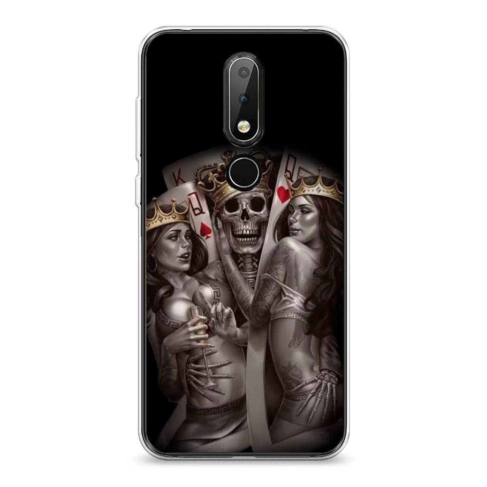 

Чехол на Nokia 6.1 Plus "Карты король и королевы", Серый;желтый, 121850-6