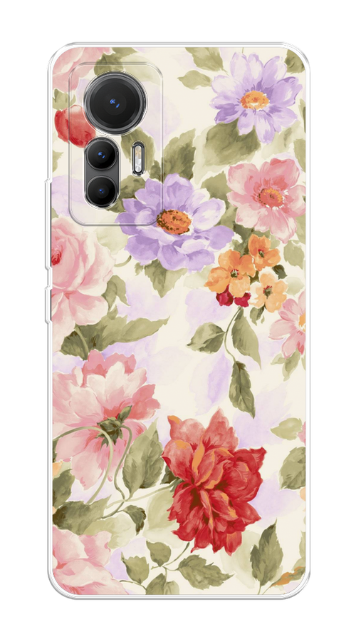 

Чехол на Xiaomi 12 Lite "Акварельные пионы", Розовый;бежевый, 315050-1