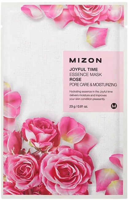 Успокаивающая тканевая маска Mizon для проблемной кожи Joyful Time Essence Mask Rose