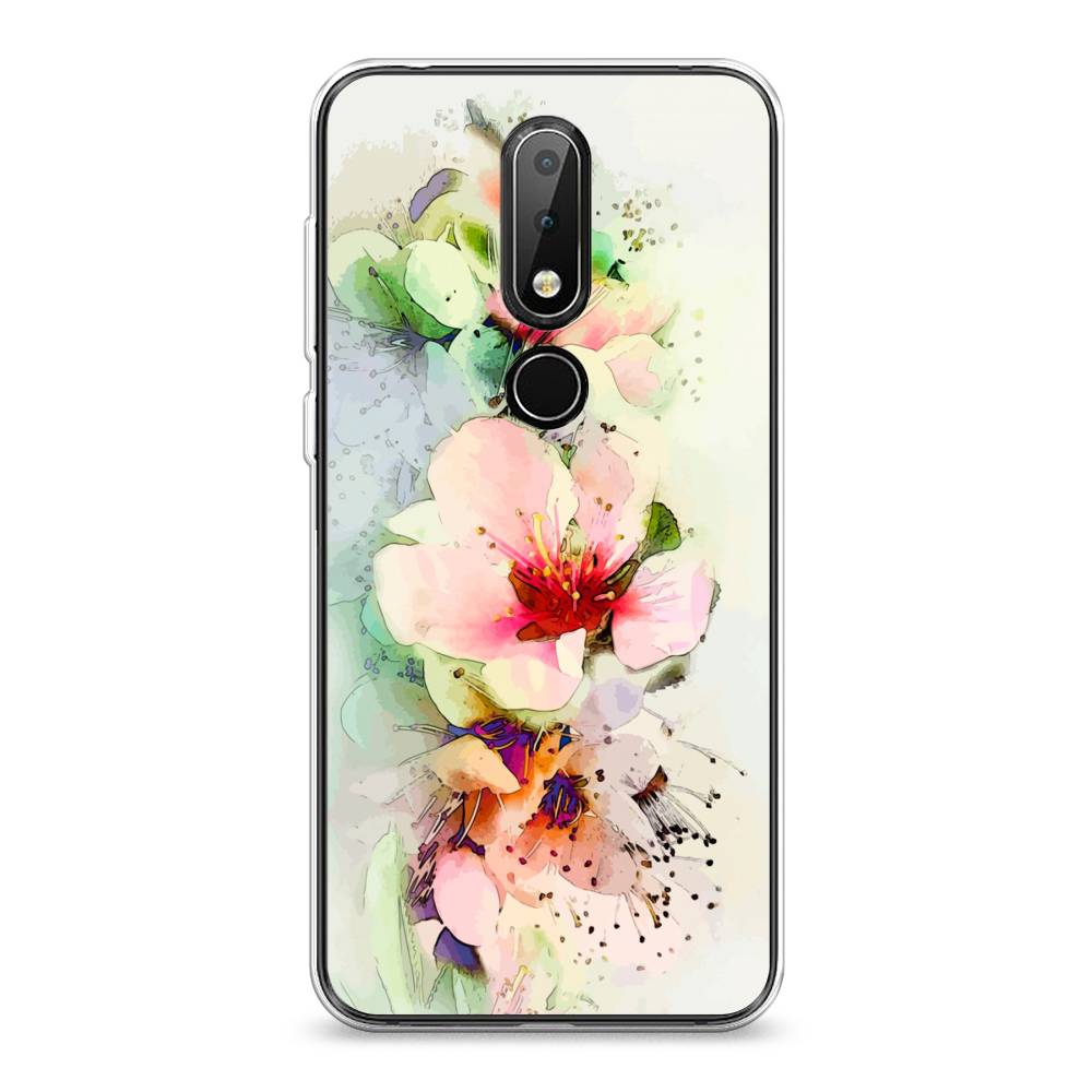 

Чехол на Nokia 6.1 Plus "Нежные цветы", Зеленый;розовый, 121850-2