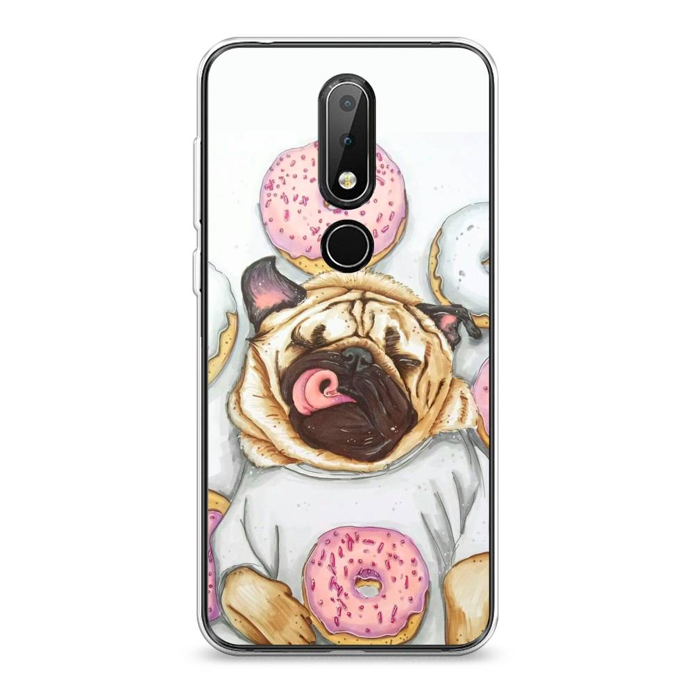 

Чехол на Nokia 6.1 Plus "Счастливый мопс", Розовый;бежевый;коричневый, 121850-1