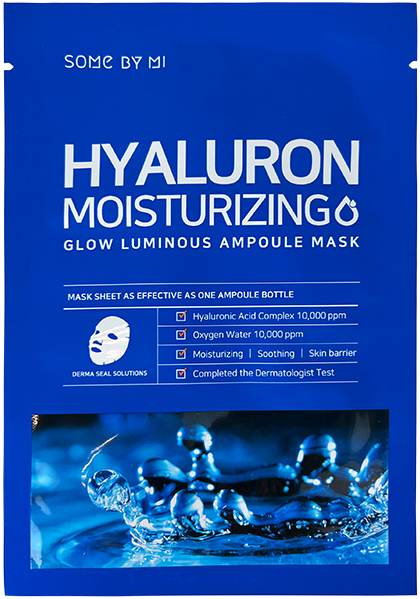 фото Some by mi увлажняющая ампульная тканевая маска hyaluron moisturizing glow luminous