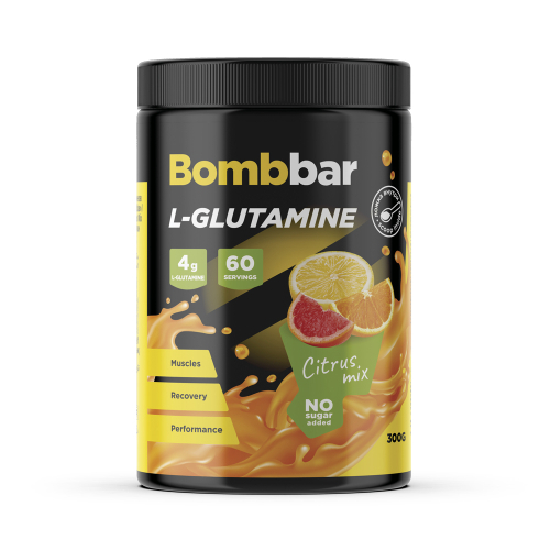 Глютамин BOMBBAR L-Glutamine, Цитрус, 300 г