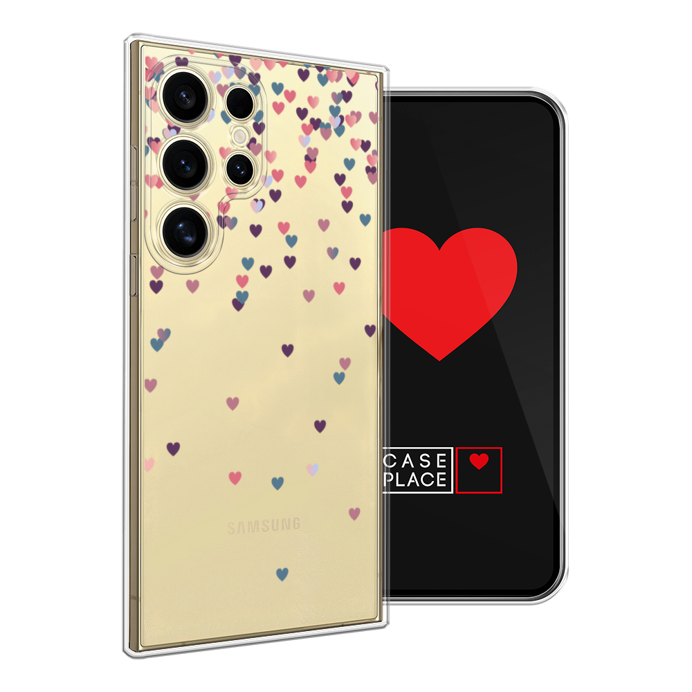 

Чехол на Samsung Galaxy S24 Ultra "Посыпка сердечки", Розовый;фиолетовый, 2109250-1