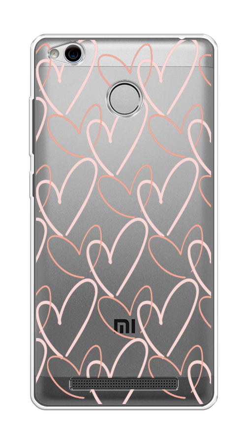 

Чехол на Xiaomi Redmi 3 Pro (3S) "Узор из сердечек", Розовый;бежевый, 30950-6