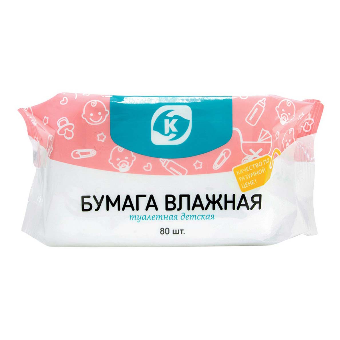 

Влажная туалетная бумага Командор детская 80 шт