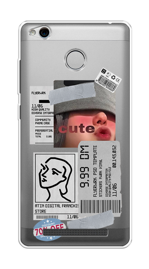 

Чехол на Xiaomi Redmi 3 Pro (3S) "Cute girl collage", Розовый;серый;голубой, 30950-6