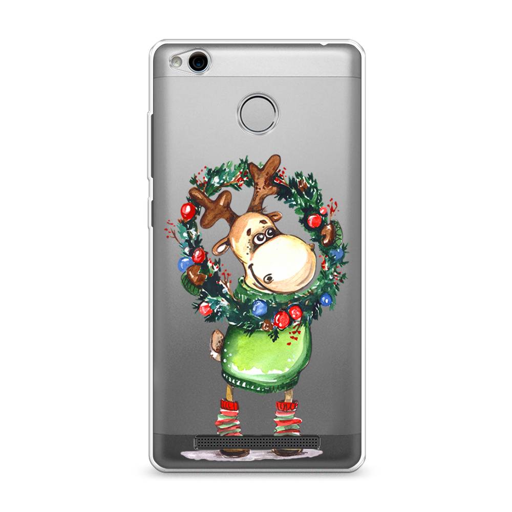 

Чехол для Xiaomi Redmi 3 Pro (3S) "Олень с новогодним венком", 30950-4