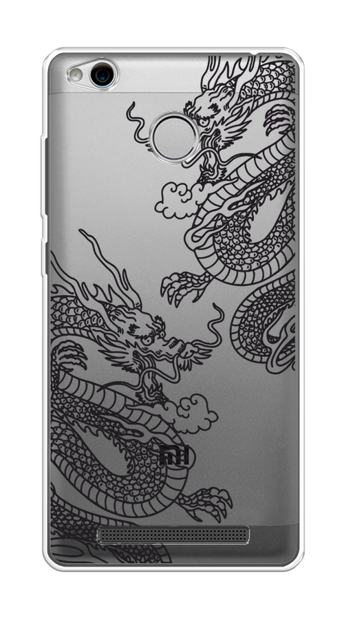 

Чехол на Xiaomi Redmi 3 Pro (3S) "Два китайских дракона", Серый;черный, 30950-1