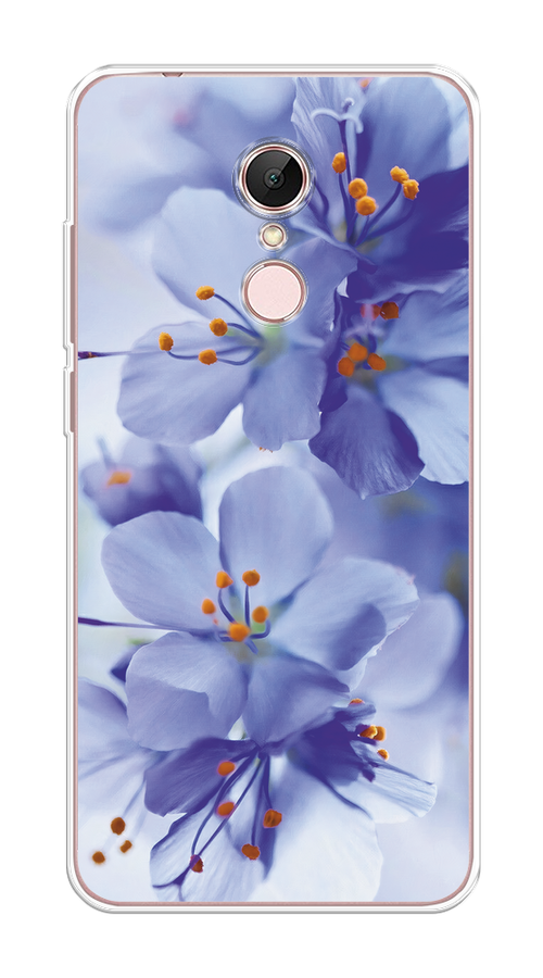 

Чехол на Xiaomi Redmi 5 "Фиолетовые цветки", Фиолетовый;синий, 33050-1