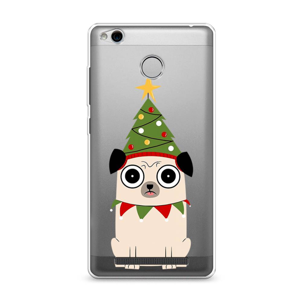 

Чехол на Xiaomi Redmi 3 Pro (3S) "Собачка с ёлочкой", Бежевый;красный;зеленый, 30950-1