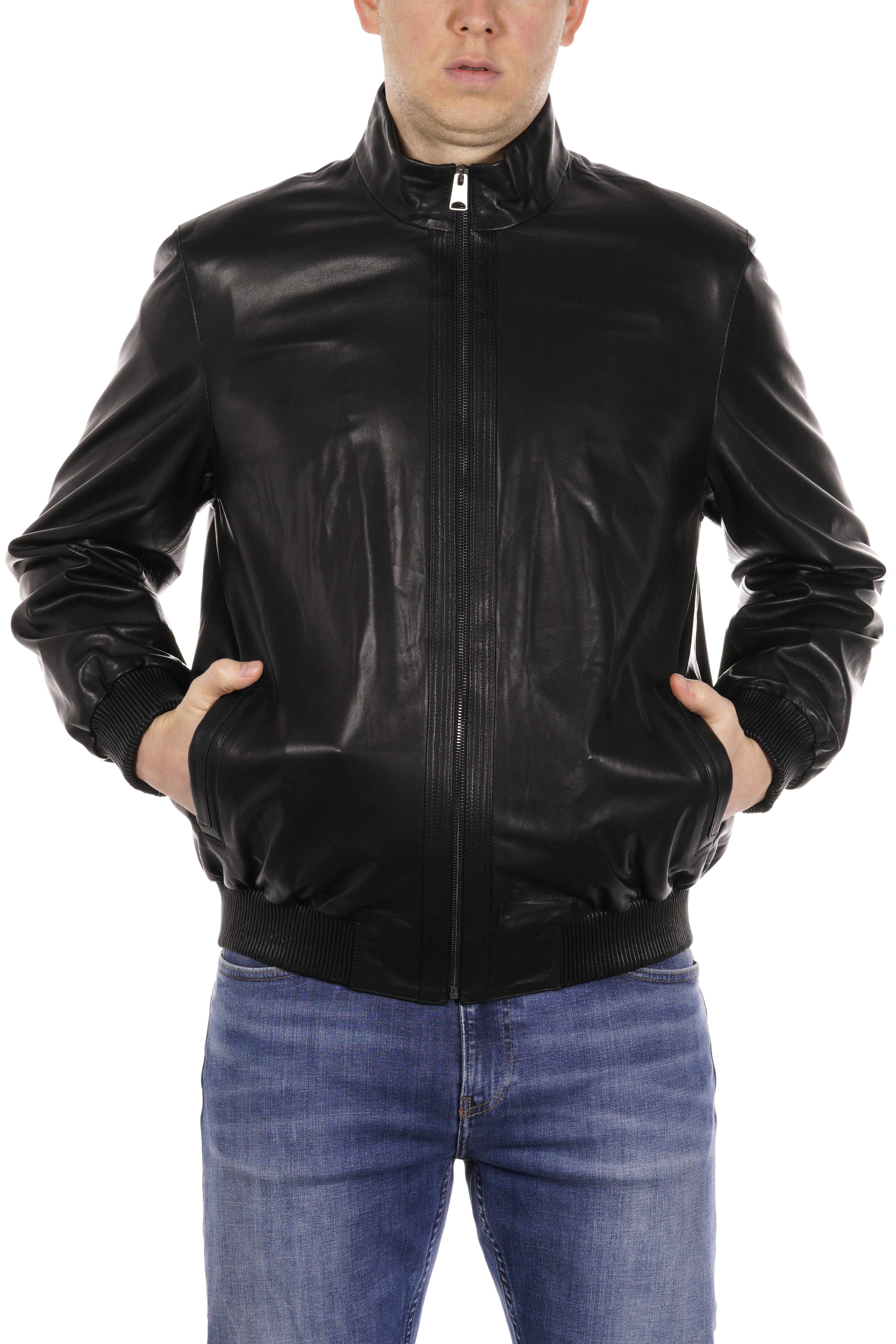 

Кожаная куртка мужская МОСМЕХА 8021852 черная 70 RU, 8021852