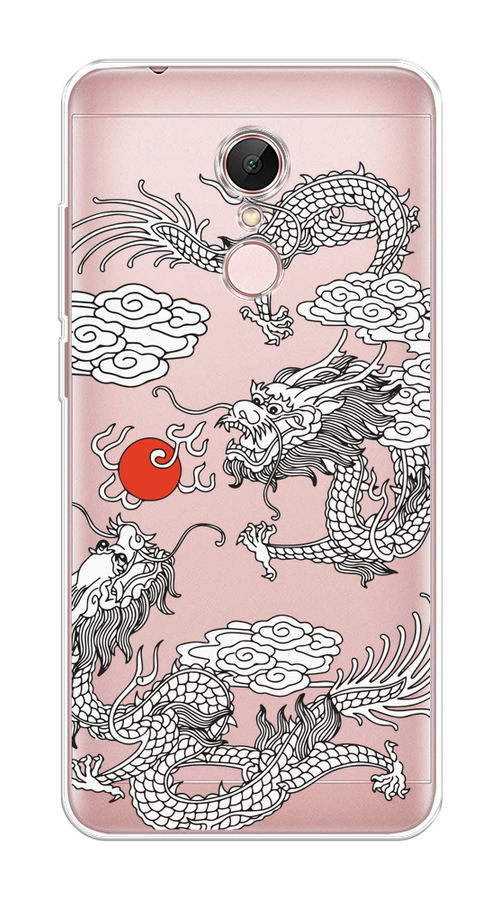 

Чехол на Xiaomi Redmi 5 "Драконы с ножом", Прозрачный;черный;белый, 33050-1