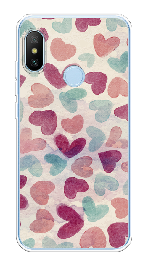 

Чехол на Xiaomi Redmi 6 Pro/6 Plus/Mi A2 Lite "Фон из сердечек 4", Розовый;голубой, 33950-1