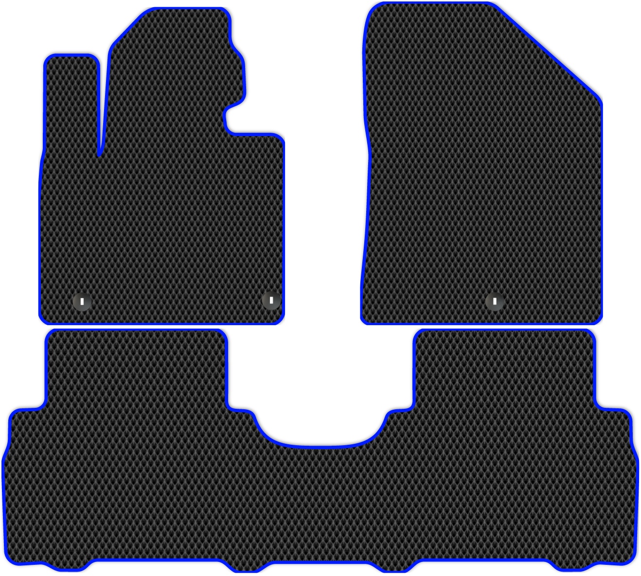 

Коврики ЭВА в салон для Kia Sorento Prime 3 (UM) 2014 - 2020, 3 шт. черный, синий кант, 2946-W3YL-H