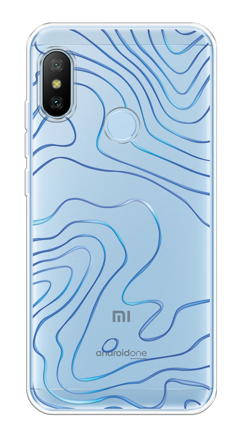 

Чехол на Xiaomi Redmi 6 Pro/6 Plus/Mi A2 Lite "Blue lines", Прозрачный;синий, 33950-1