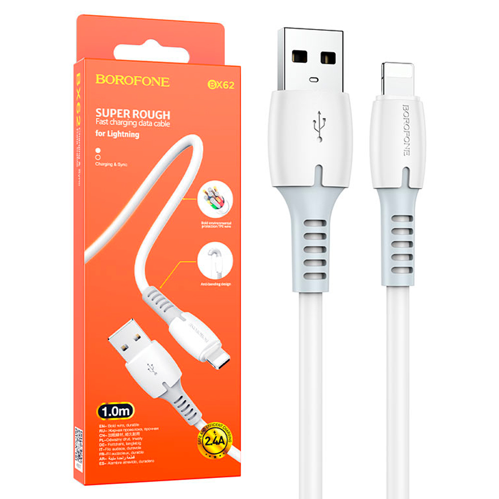 Кабель USB - USB-A/Lightning Айсотка 1 м белый