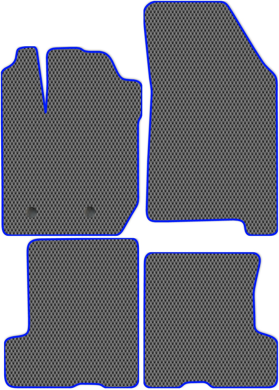 

Коврики ЭВА в салон для Лада Х-рей (Свещевымящиком) 2015 - Н.В., 4 шт. серый, синий кант, 3014-S4YL-H