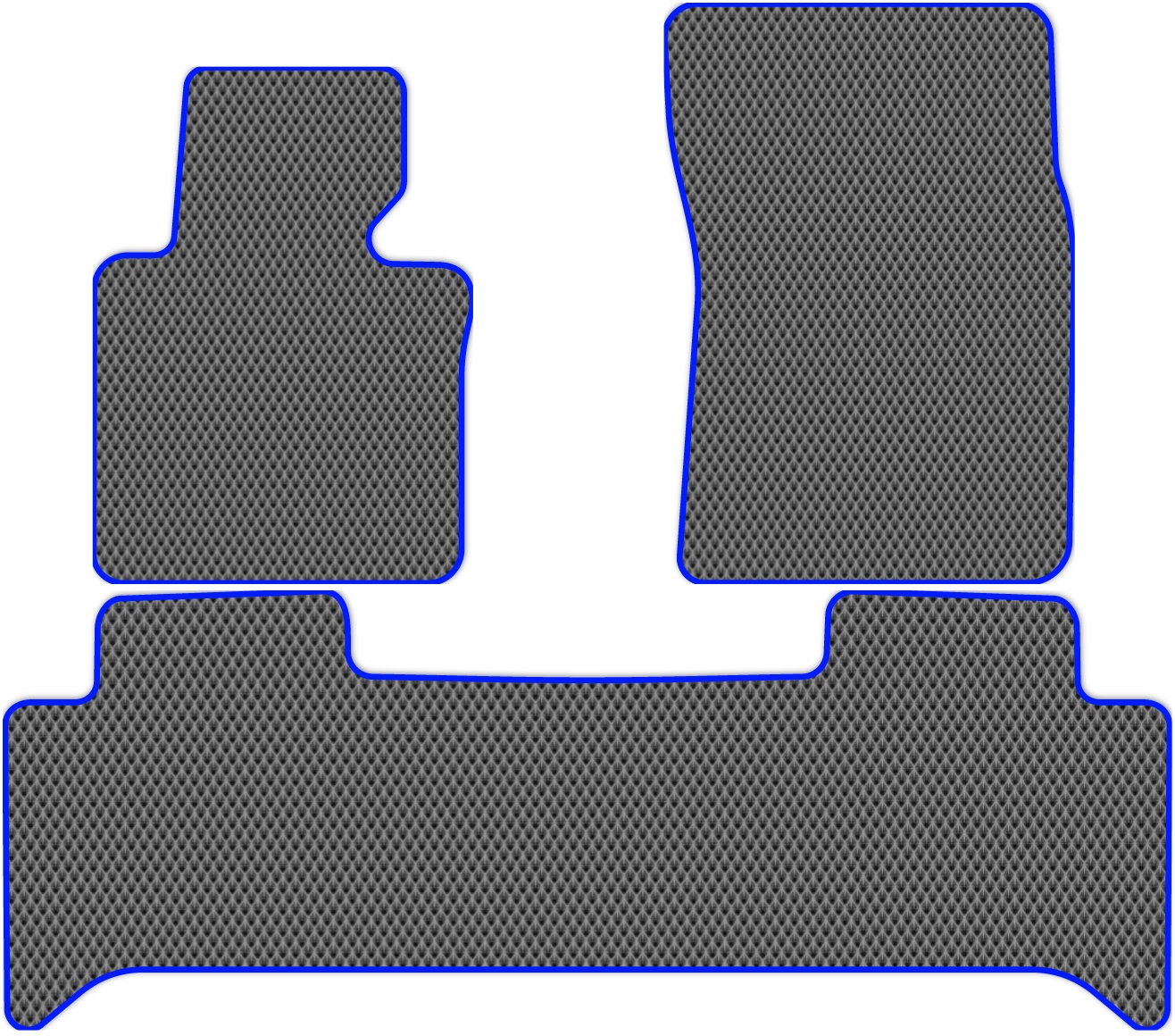 

Коврики ЭВА в салон для Land Rover Range Rover 3 2002 - 2012, 3 шт. серый, синий кант, 3108-W3N-H