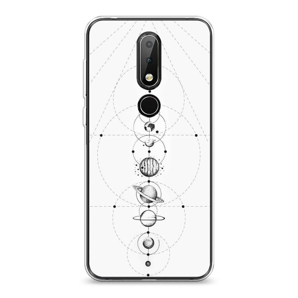 

Чехол на Nokia 6.1 Plus "Парад планет", Серый, 121850-2