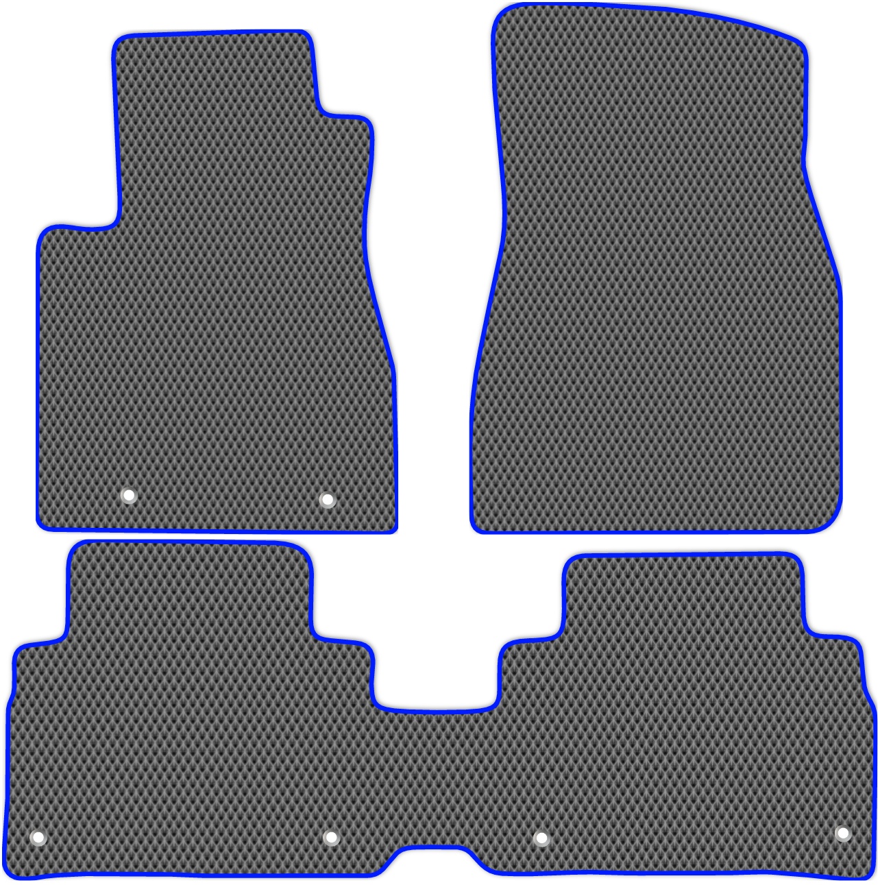 

Коврики ЭВА в салон для Lexus RX300 (MCU35) 2003 - 2006, 3 шт. серый, синий кант, 3203-W3Y-H