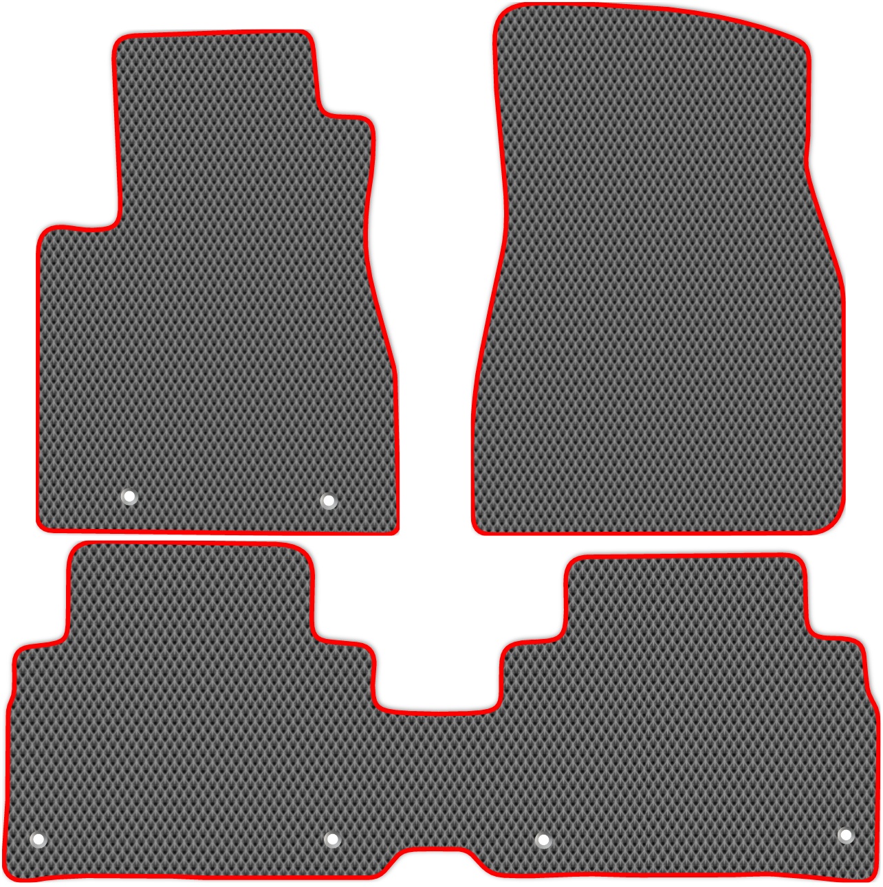 

Коврики ЭВА в салон для Lexus RX300 (MCU35) 2003 - 2006, 3 шт. серый, красный кант, 3203-W3Y-H