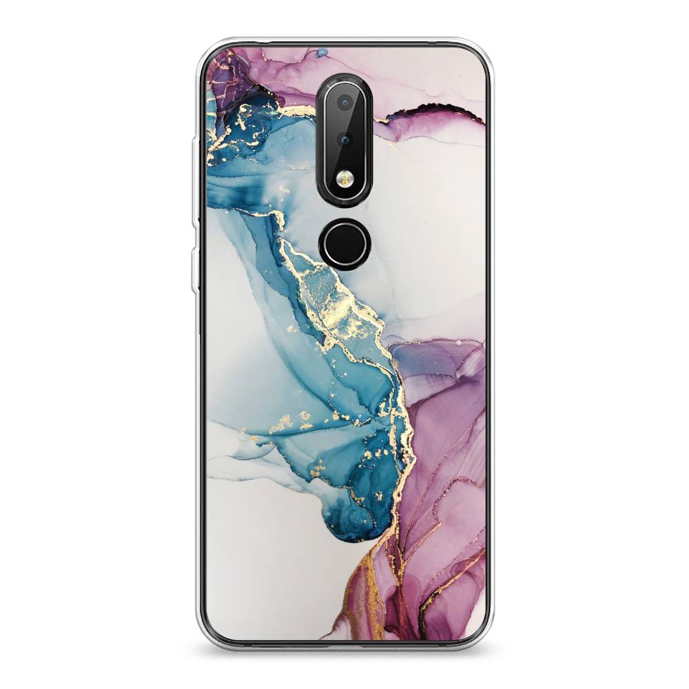 

Чехол на Nokia 6.1 Plus "Розовые разводы рисунок", 121850-3