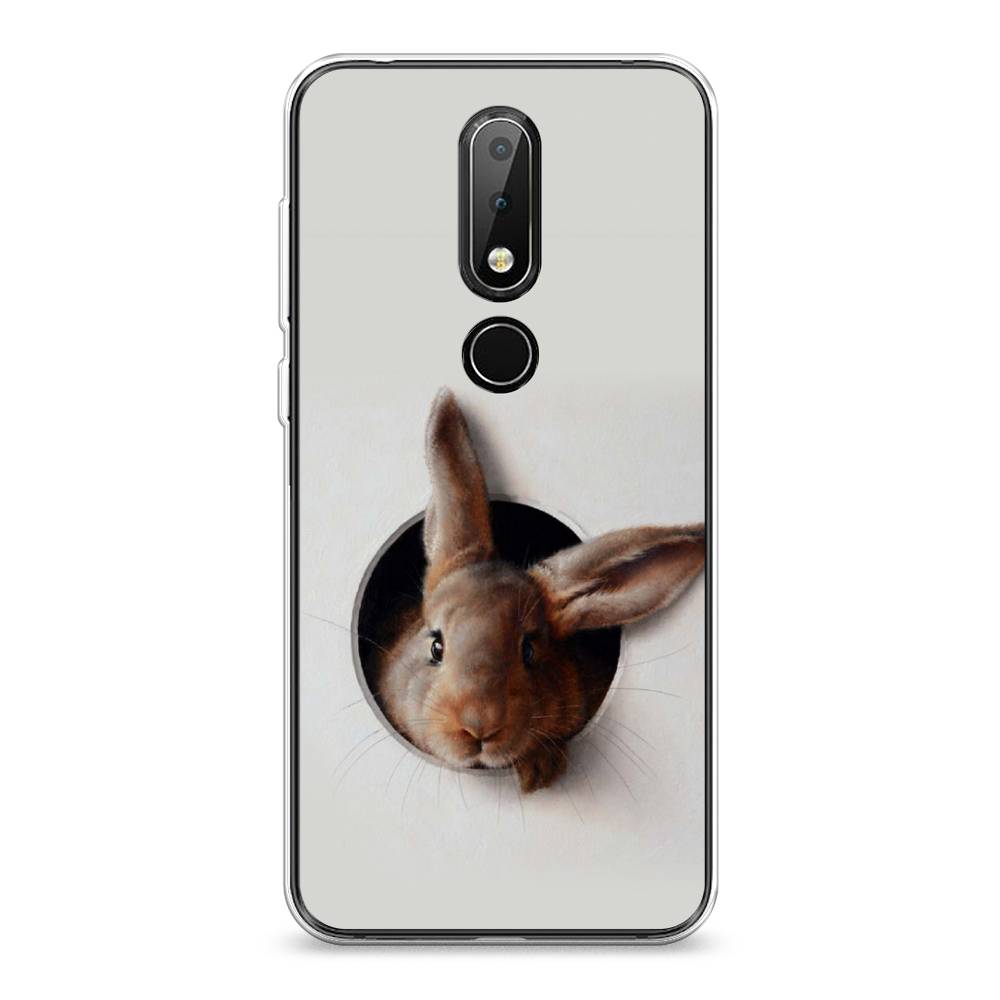 

Чехол на Nokia 6.1 Plus "Любопытный кролик", Серый;коричневый, 121850-1