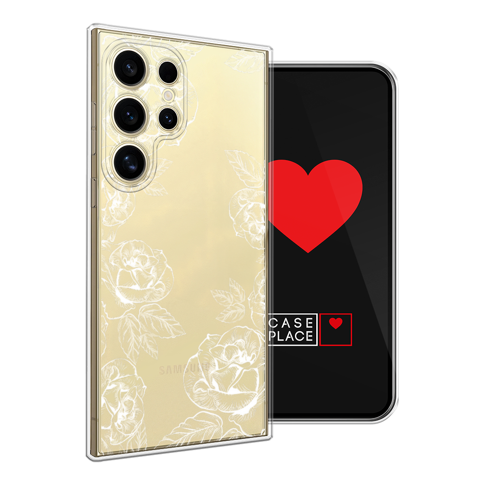 

Чехол на Samsung Galaxy S24 Ultra "Розы графика", Черный;серый, 2109250-1