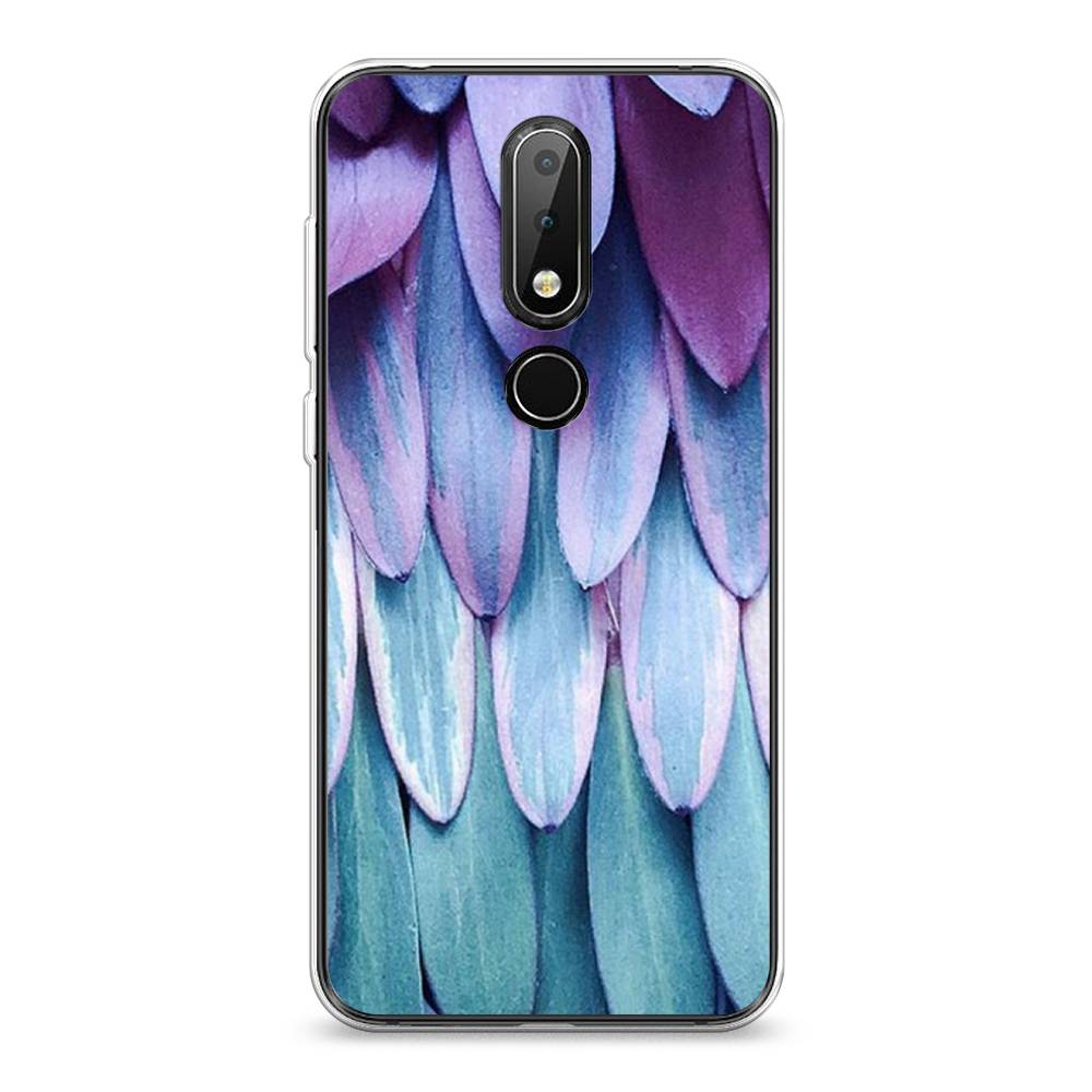 

Чехол на Nokia 6.1 Plus "Синее перо", Фиолетовый;голубой, 121850-3