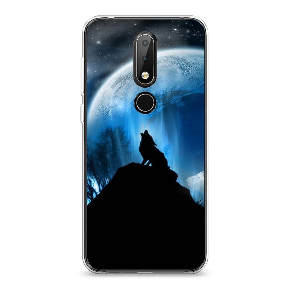 

Чехол на Nokia 6.1 Plus "Волк 2", Синий;черный;белый, 121850-1