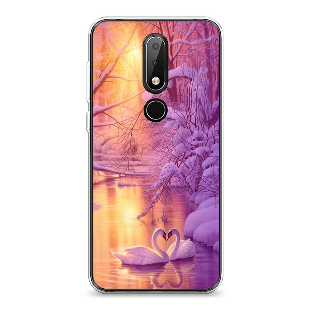 

Чехол на Nokia 6.1 Plus "Зима 1", Фиолетовый;желтый, 121850-2