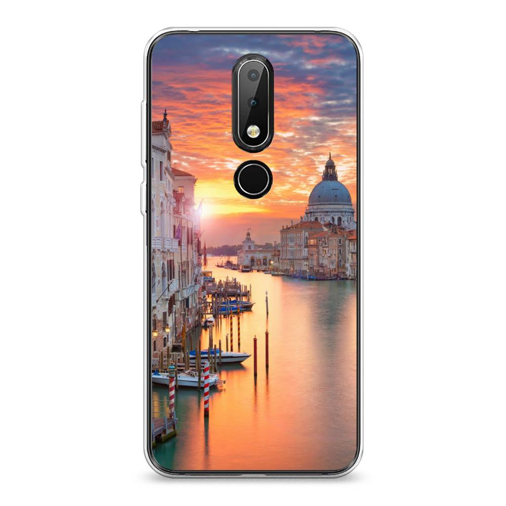

Чехол на Nokia 6.1 Plus "Восход 11", Розовый;оранжевый, 121850-2