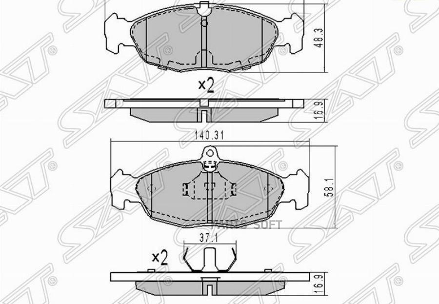 

Колодки Тормозные Перед Daewoo Lanos 97- Sat арт. ST-93192639