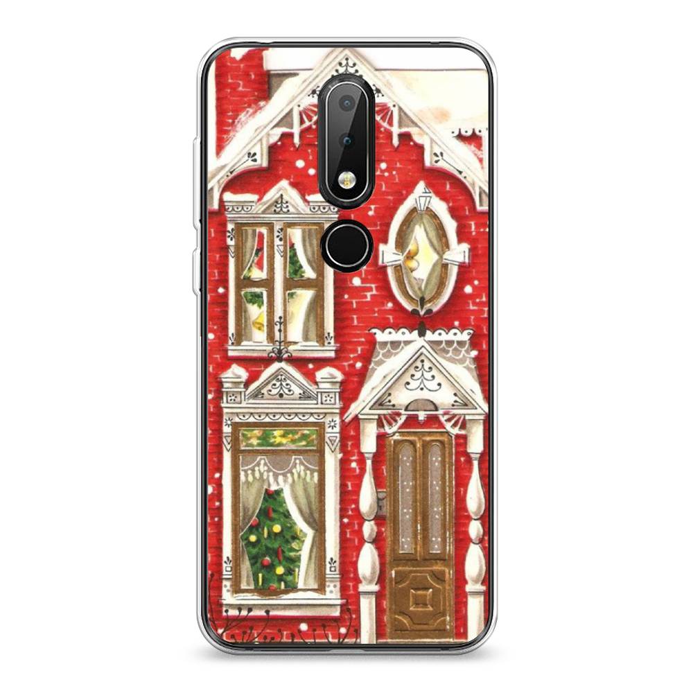 

Чехол на Nokia 6.1 Plus "Пряничный домик", Белый;красный;зеленый, 121850-5