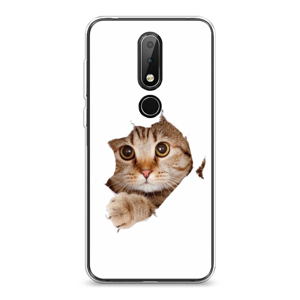 

Чехол на Nokia 6.1 Plus "Кот и бумага", Белый;коричневый, 121850-1