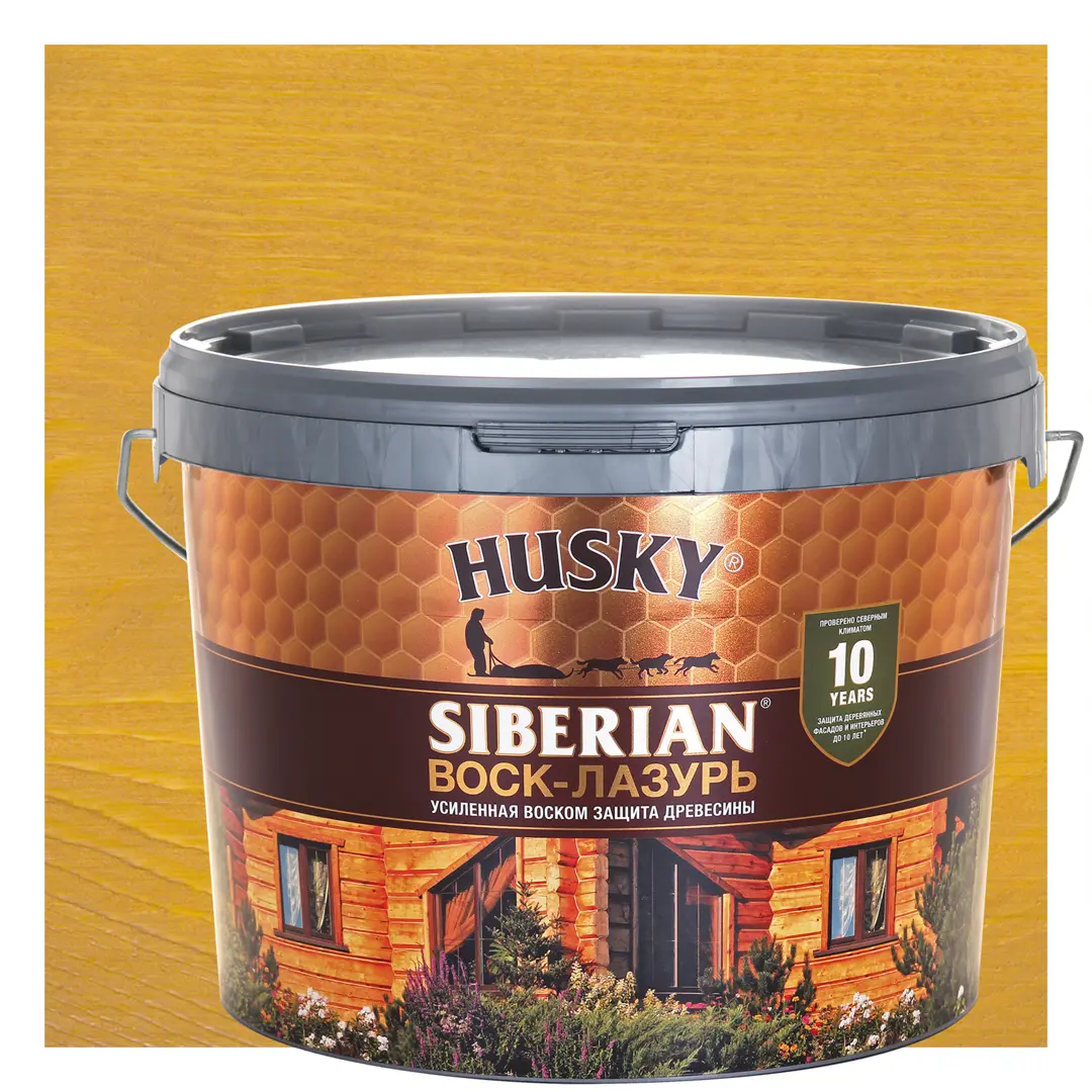 

Воск-лазурь Husky Siberian полуматовый калужница 9, Прозрачный