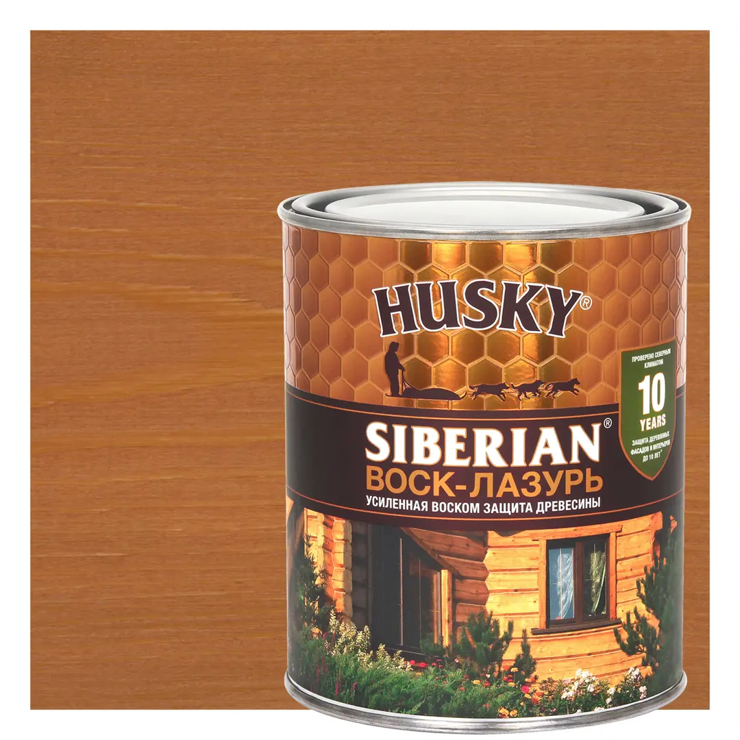 

Воск-лазурь Husky Siberian полуматовый орегон 0.9, Прозрачный