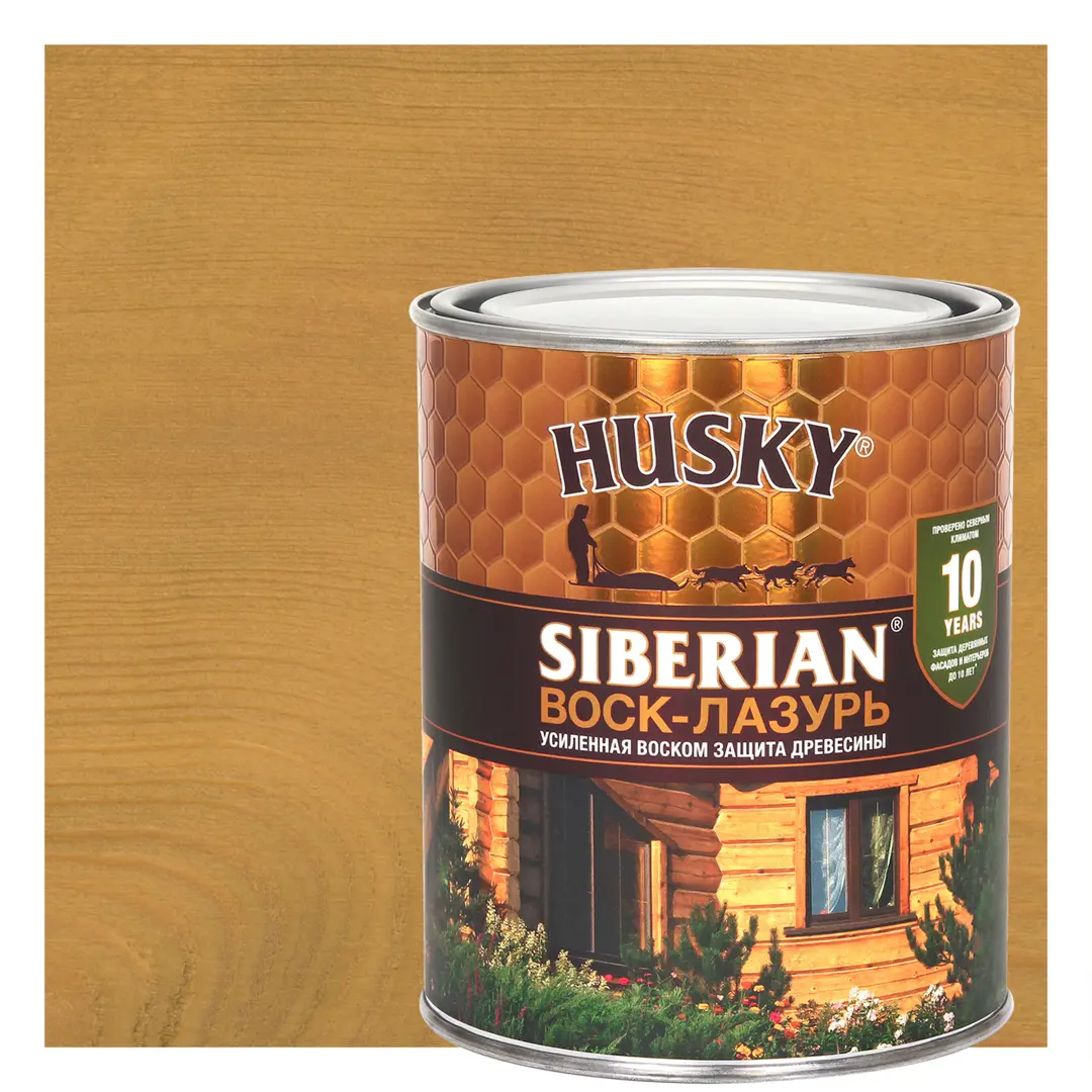 

Воск-лазурь Husky Siberian полуматовый светлый дуб 0.9, Коричневый