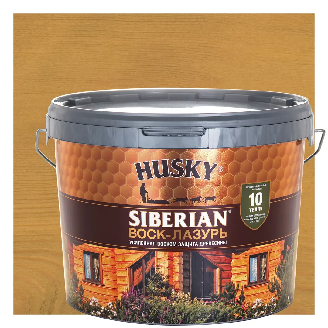 

Воск-лазурь Husky Siberian полуматовый светлый дуб 9, Коричневый